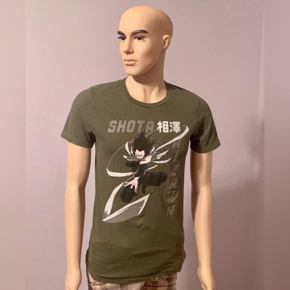 My Hero Academia Shota Aizawa Graphic T-Shirt Mens Size Small Green Anime Tee
